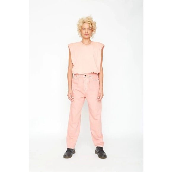 NWT Sandrine Rose Pink Palm Tree Jeans - Picture 2 of 11